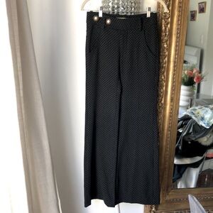 Vintage Dittos wide leg high waisted vintage pants black with pattern size 23 MK